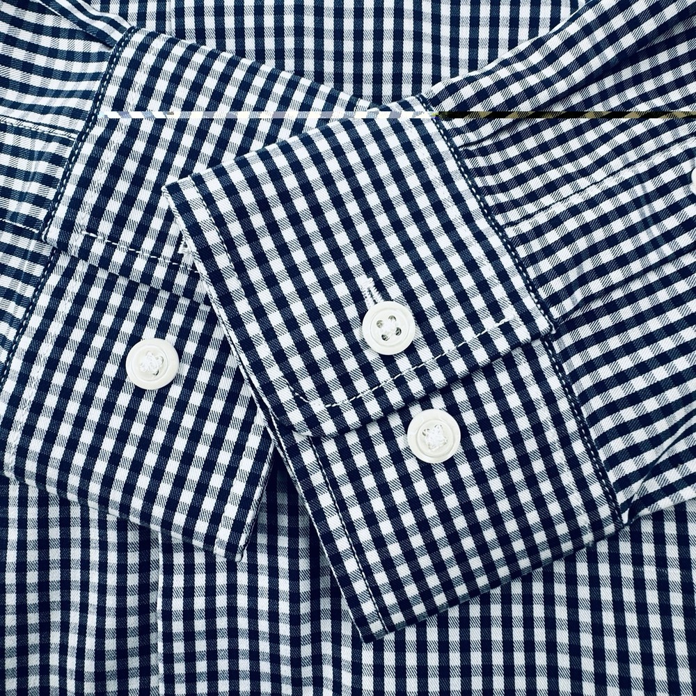 Johnnie O Button Prepformance Blue Gingham Check Shirt Men's Large Preppy NEW - Picture 8 of 12